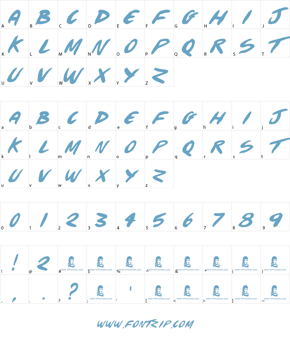 The Beach Font Character